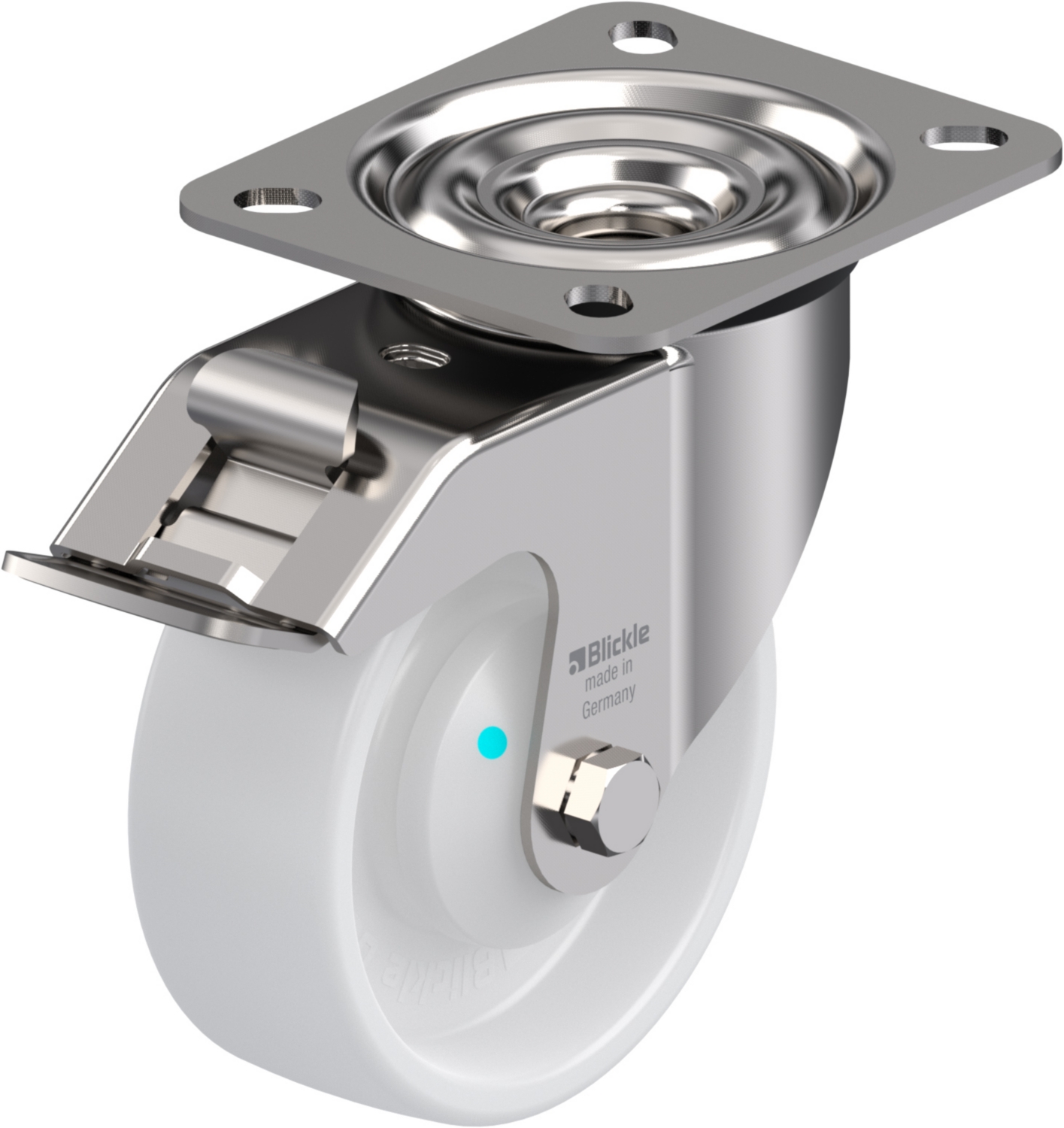 Roulette pivotante LEX-PO à platine Pare-fils étanche à billes avec frein Stop-fix Blickle