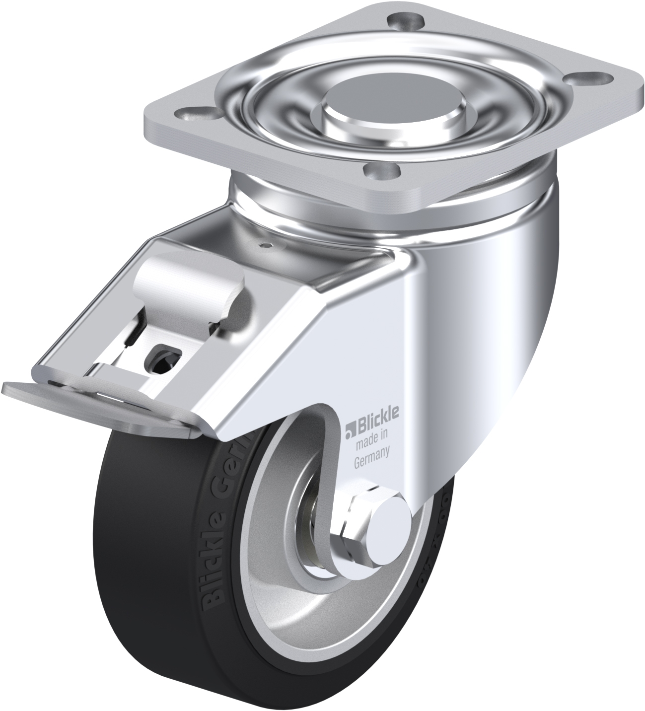 Roulette pivotante LH-ALEV à platine à billes avec frein Stop-fix Blickle