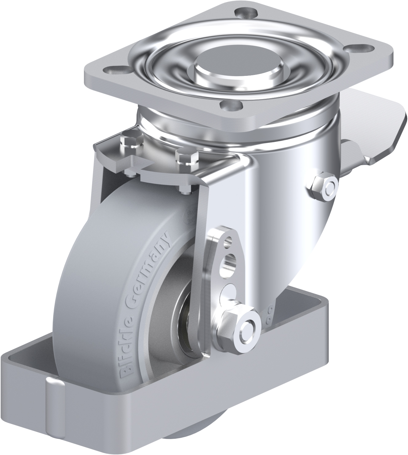 Roulette pivotante LH-ALEV à platine à billes avec frein Stop-top Blickle