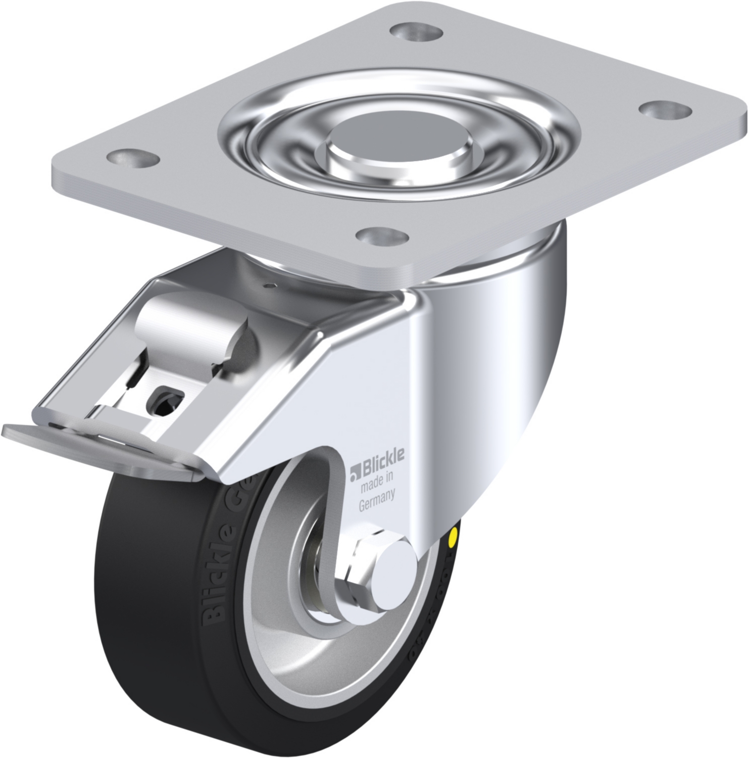 Roulette pivotante LH-ALEV à platine Electro-conductrice à billes avec frein Stop-fix Blickle