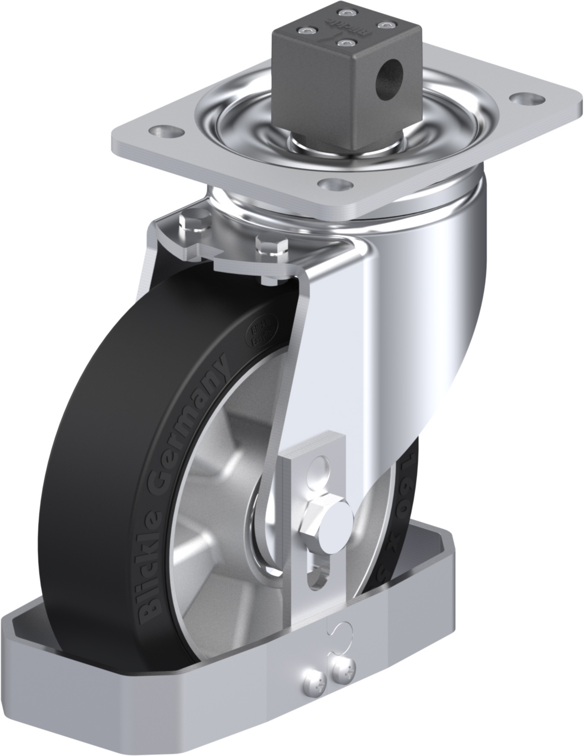 Roulette pivotante LH-ALEV à platine Protège-pied à billes avec frein Central-stop Blickle