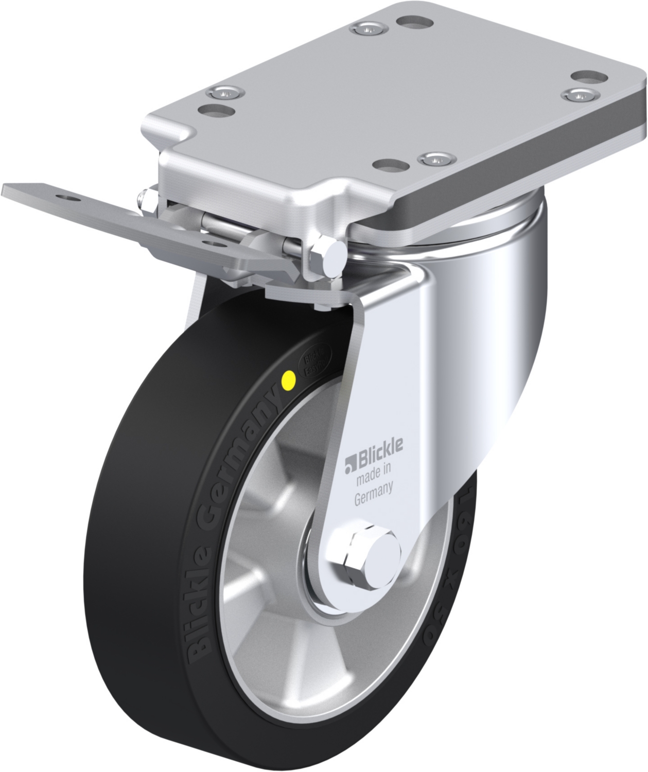Roulette pivotante LH-ALEV à platine Electro-conductrice à billes avec frein Ideal-stop Blickle