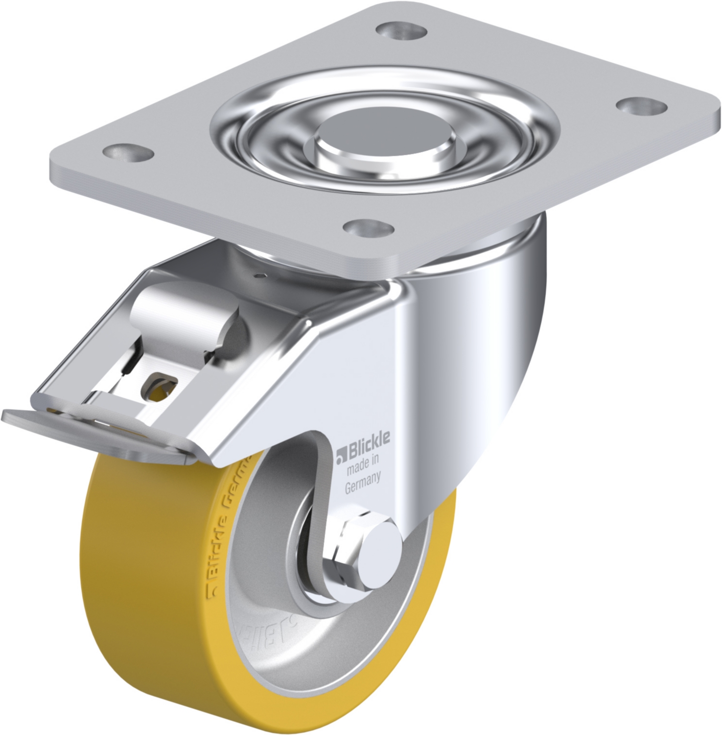 Roulette pivotante LH-ALTH à platine Roulement àbilles avec frein Stop-fix Blickle
