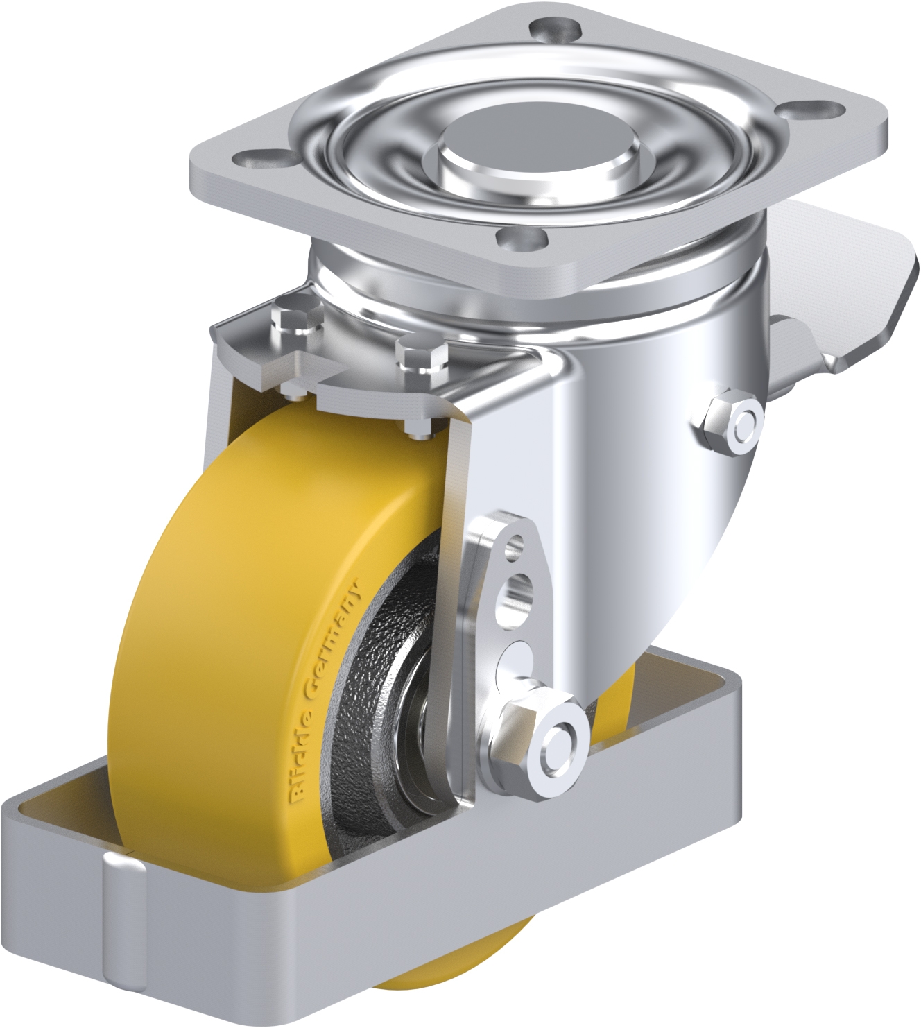 Roulette pivotante LH-GTH à platine Roulement à billes avec frein Stop-top Blickle