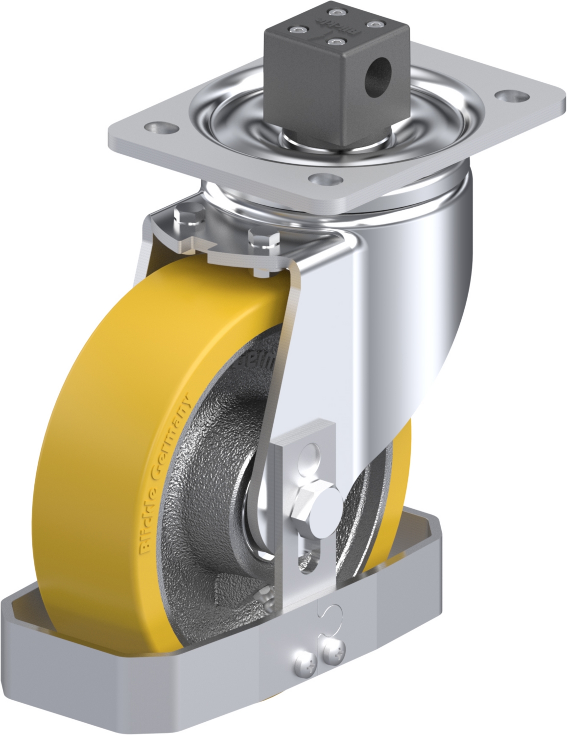 Roulette pivotante LH-GTH à platine Roulement à billes avec frein Central-stop Blickle