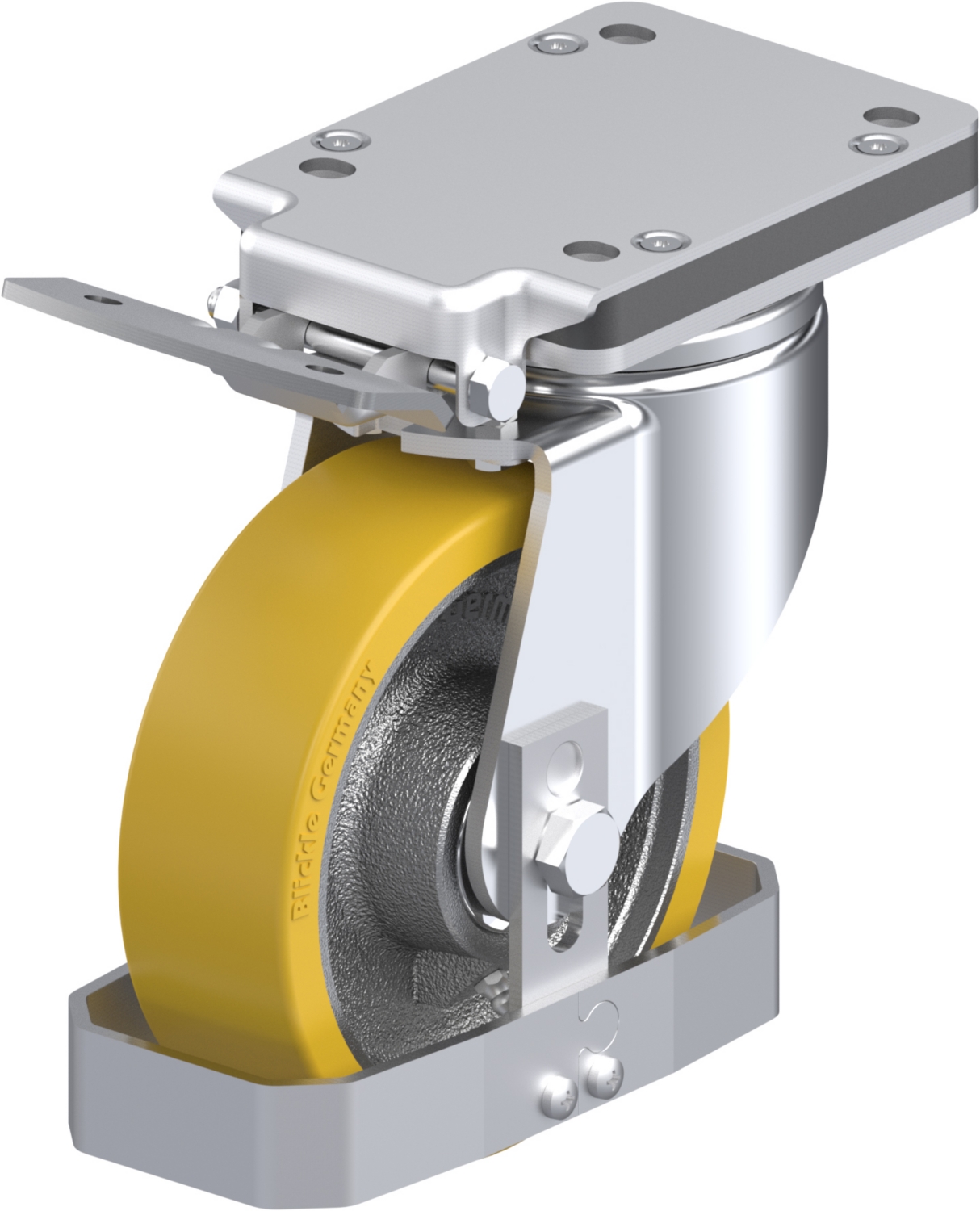 Roulette pivotante LH-GTH à platine Roulement à billes avec frein Ideal-stop Blickle