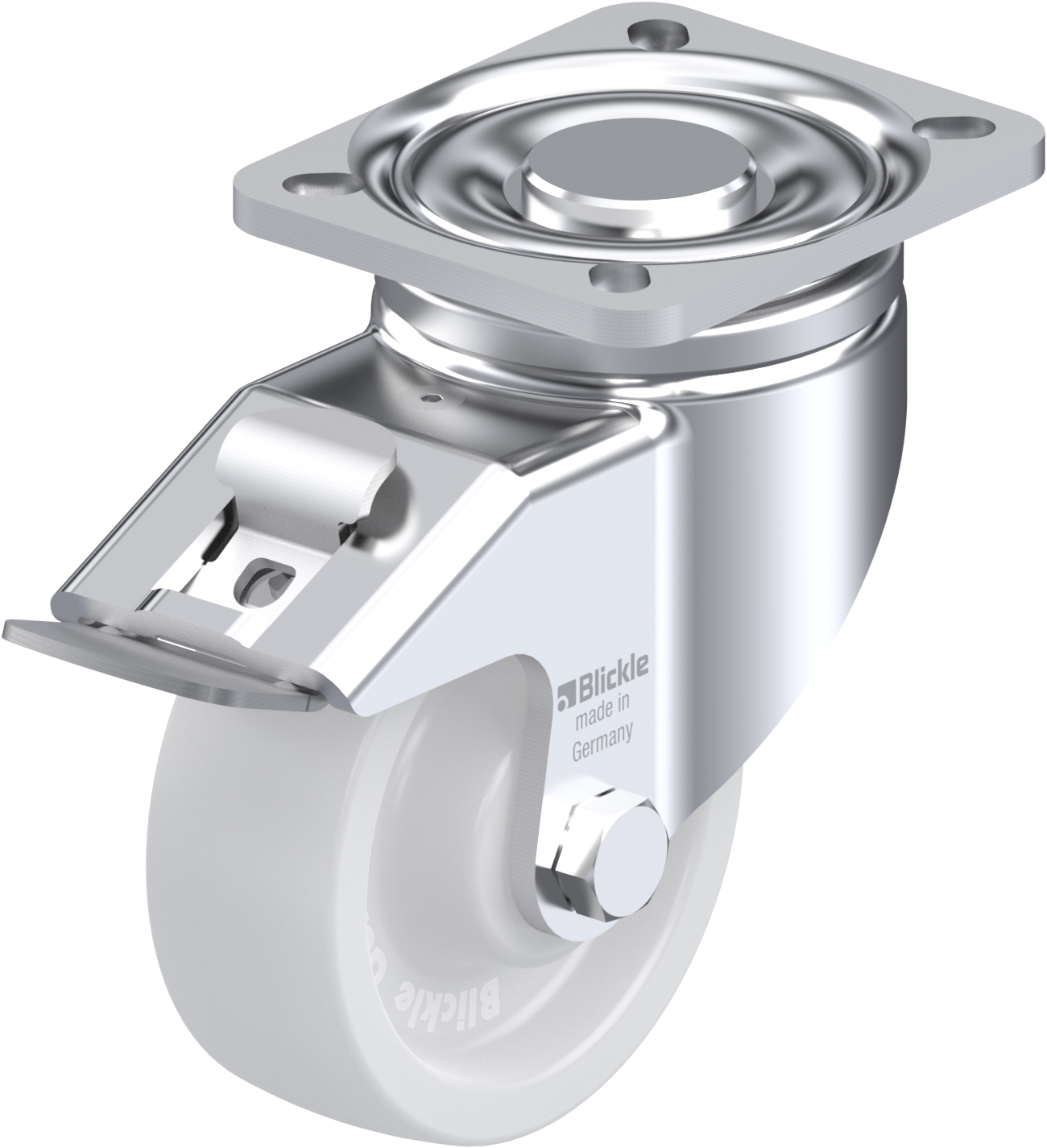 Roulette pivotante LH-SPO à platine Moyeu lisse avec frein Stop-fix Blickle