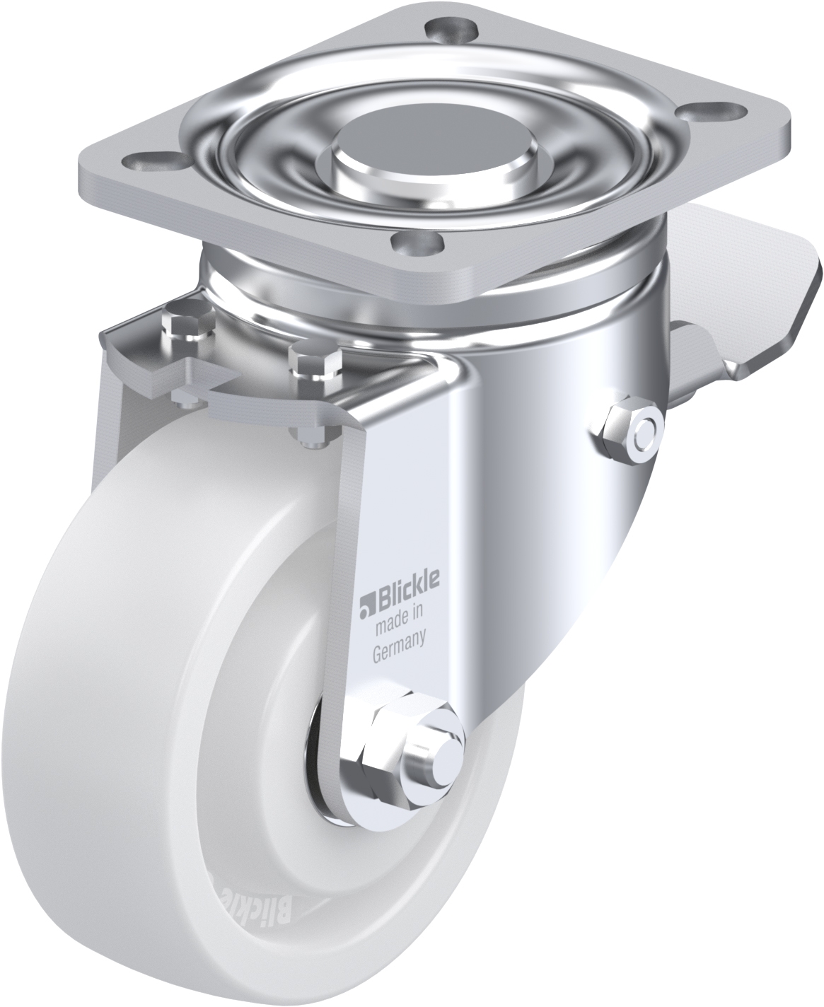 Roulette pivotante LH-SPO à platine Protège-pied Roulement à billes avec frein Stop-top Blickle