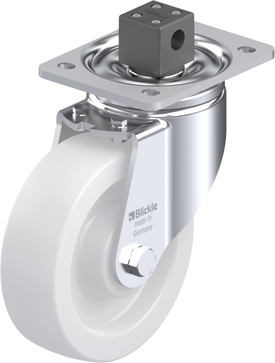 Roulette pivotante LH-SPO à platine Protège-pied Moyeu lisse avec frein Central-stop Blickle