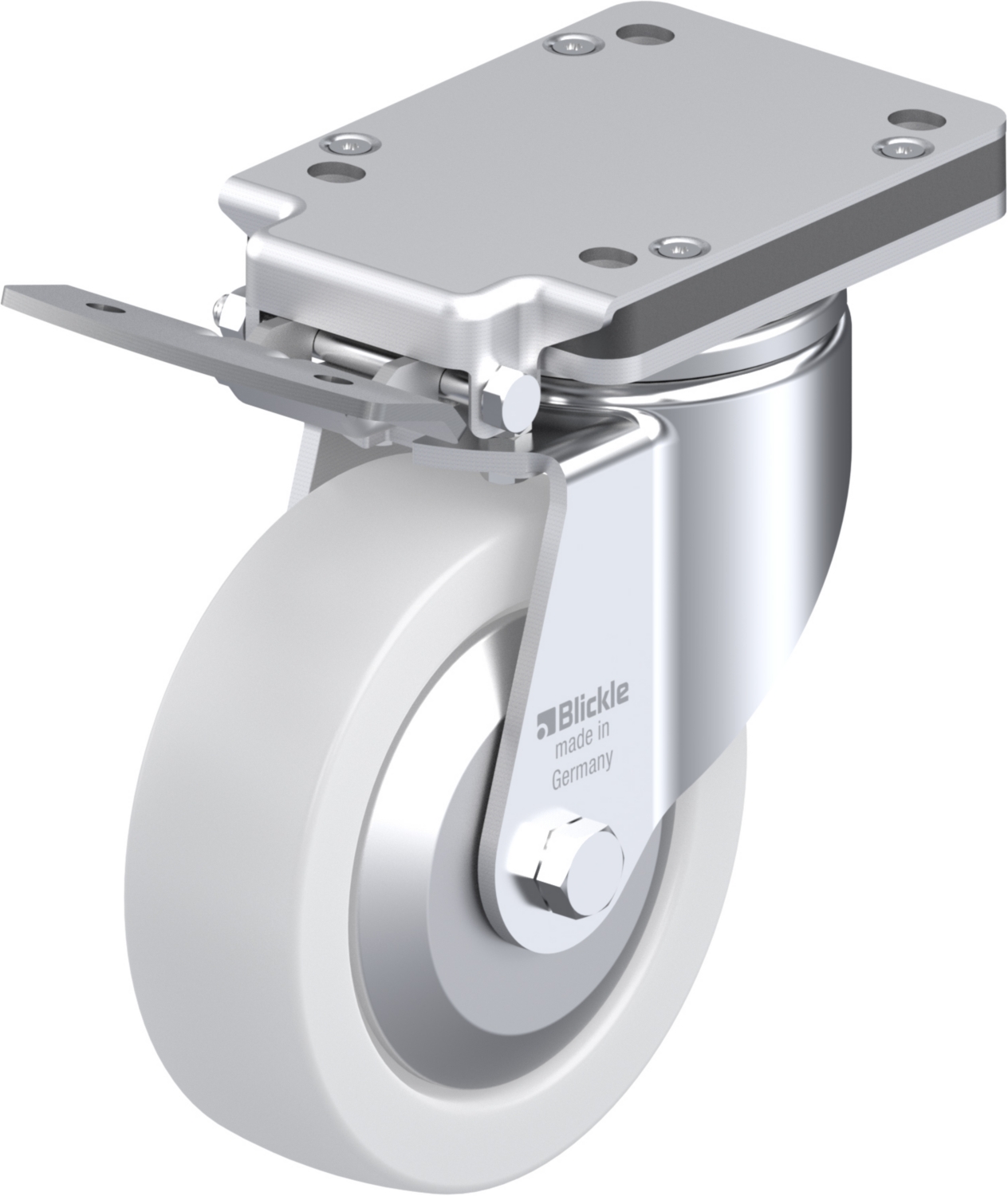 Roulette pivotante LH-SPO à platine Pare-fils Protège-pied Moyeu lisse Ideal-stop Blickle