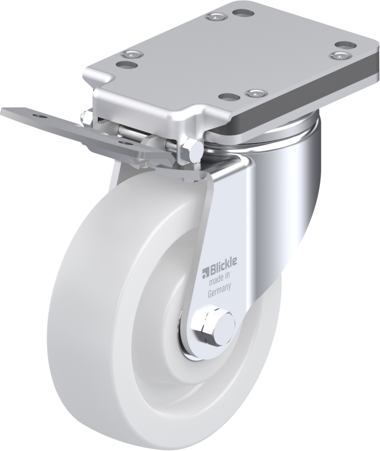 Roulette pivotante LH-SPO à platine Protège-pied Roulement à billes avec frein Ideal-stop Blickle