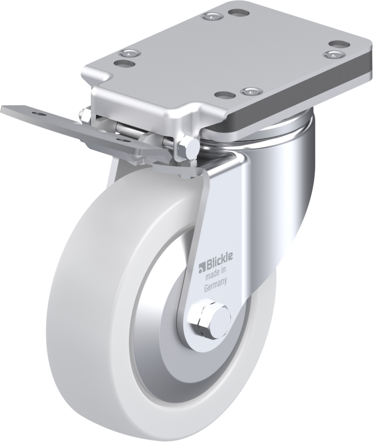 Roulette pivotante LH-SPO à platine Pare-fils Roulement à billes avec frein Ideal-stop Blickle