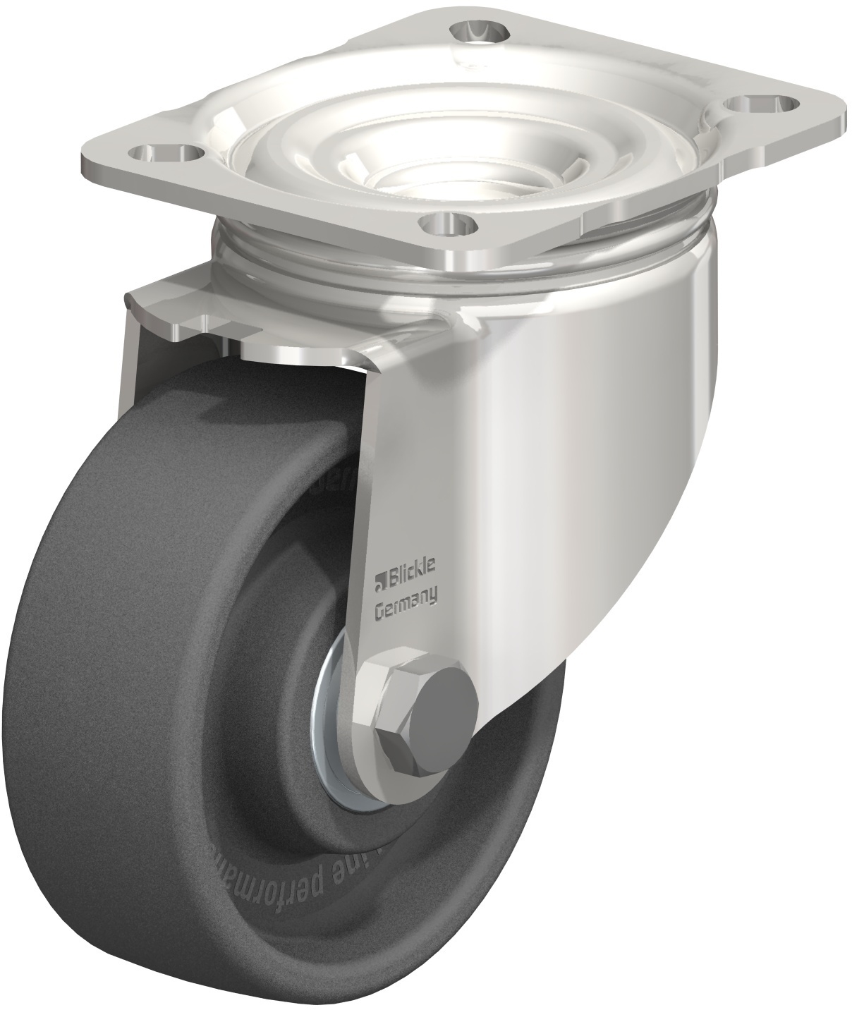  Roulette pivotante LIKX-POHI à platine Hautes températures à billes Inox sans frein 