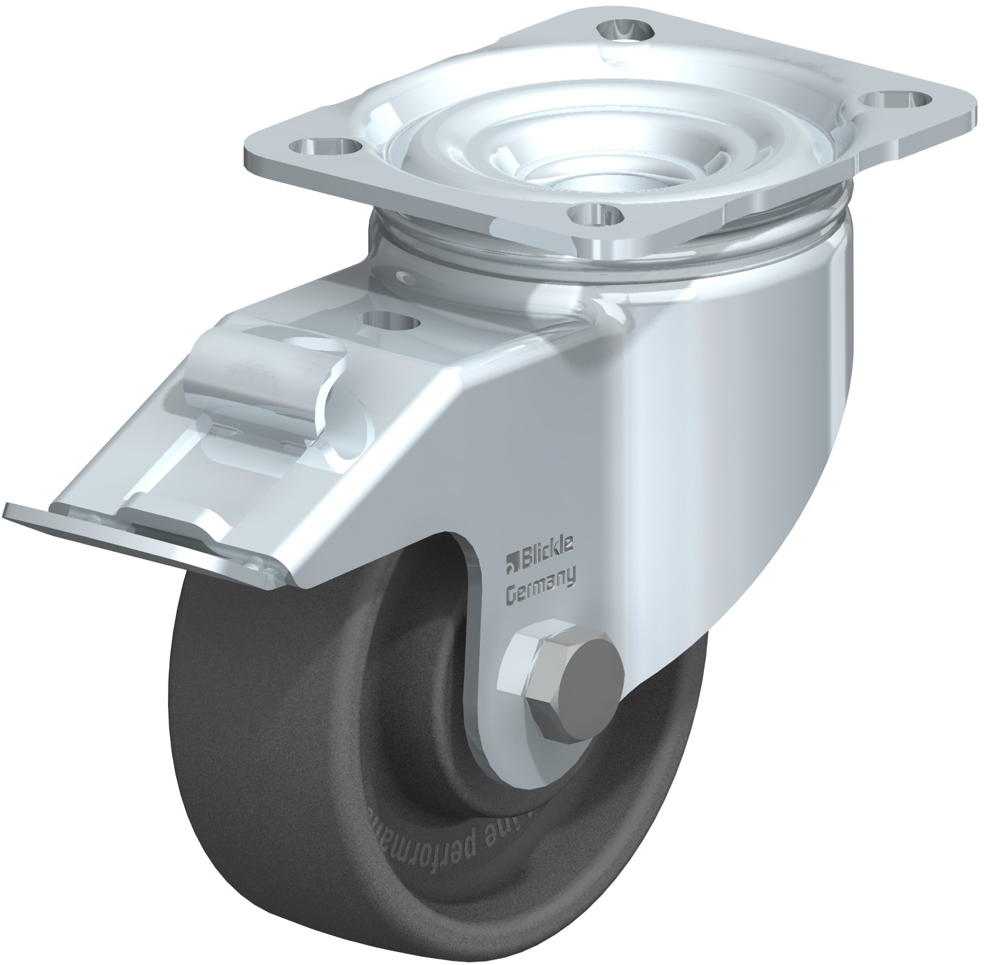 Roulette pivotante LIK-POHI à platine Hautes températures à billes avec frein Stop-fix Blickle
