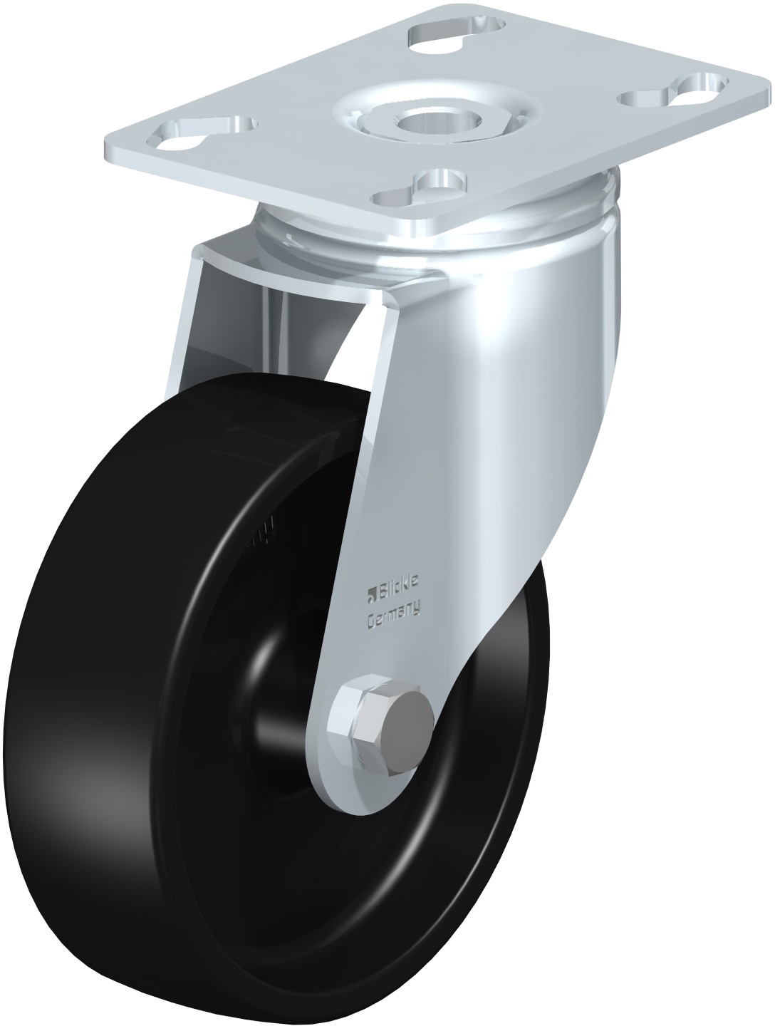  Roulette pivotante LKPA-POA à platine Moyeu lisse sans frein 