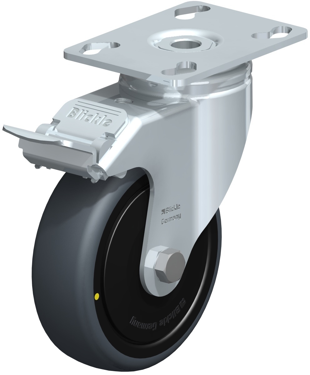 Roulette pivotante LKPA-TPA à platine Electro-conductrice à billes avec frein Stop-fix Blickle