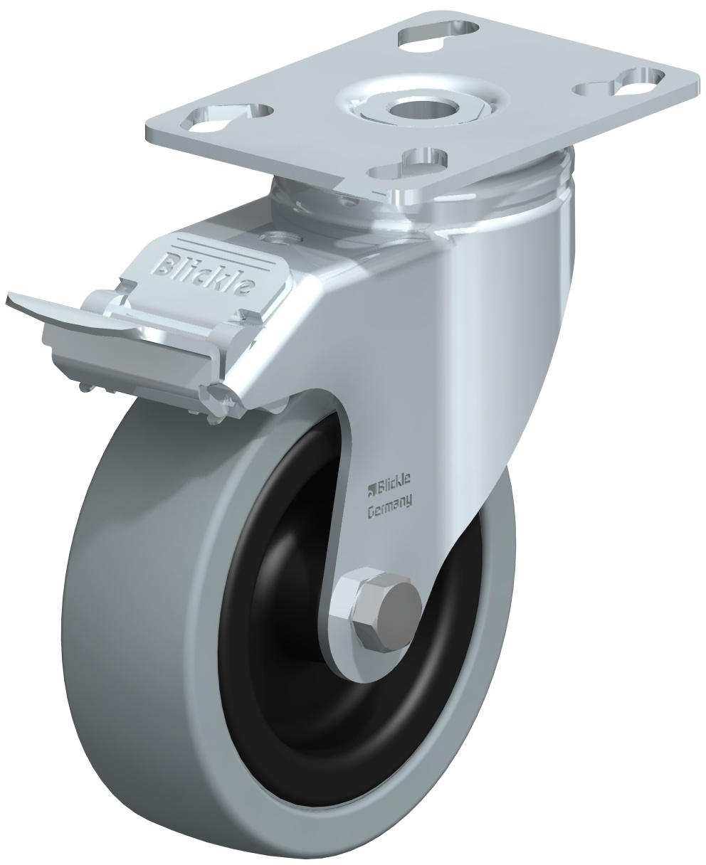 Roulette pivotante LKPA-VPA à platine Moyeu lisse avec frein Stop-fix Blickle