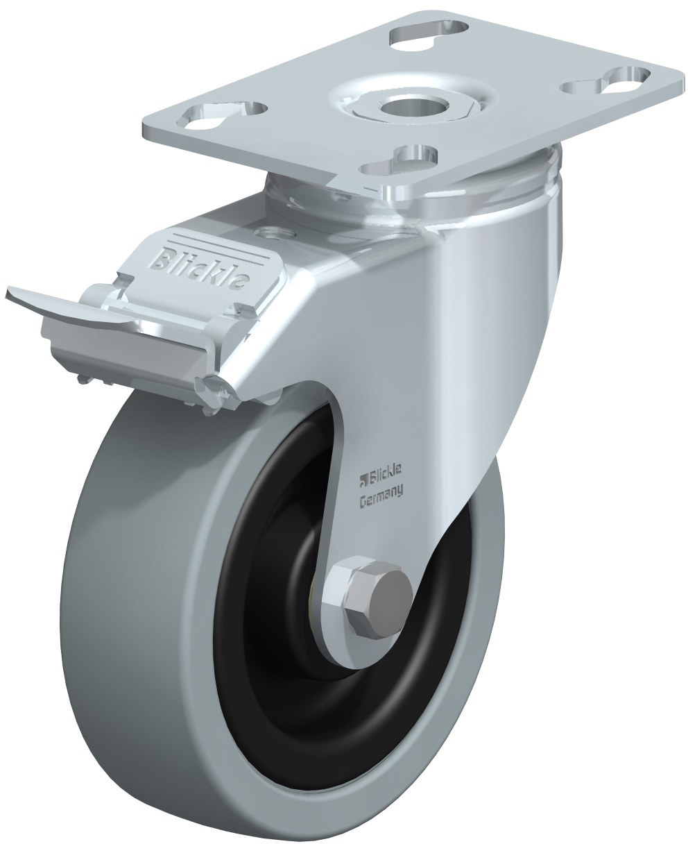 Roulette pivotante LKPA-VPA à platine Roulement à billes avec frein Stop-fix Blickle