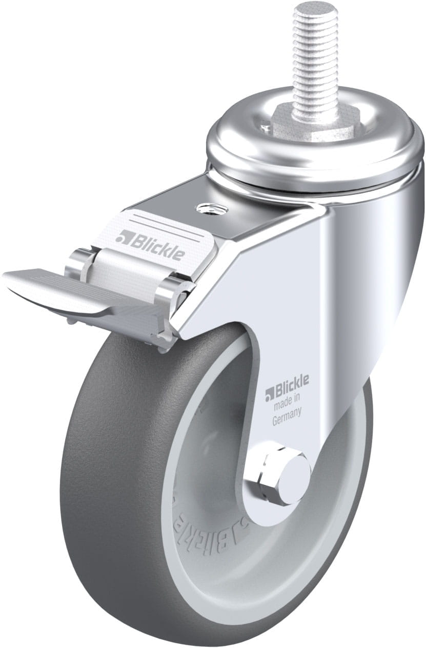 Roulette pivotante LKRA-PATH à tige lisse Avec frein Stop-fix Blickle