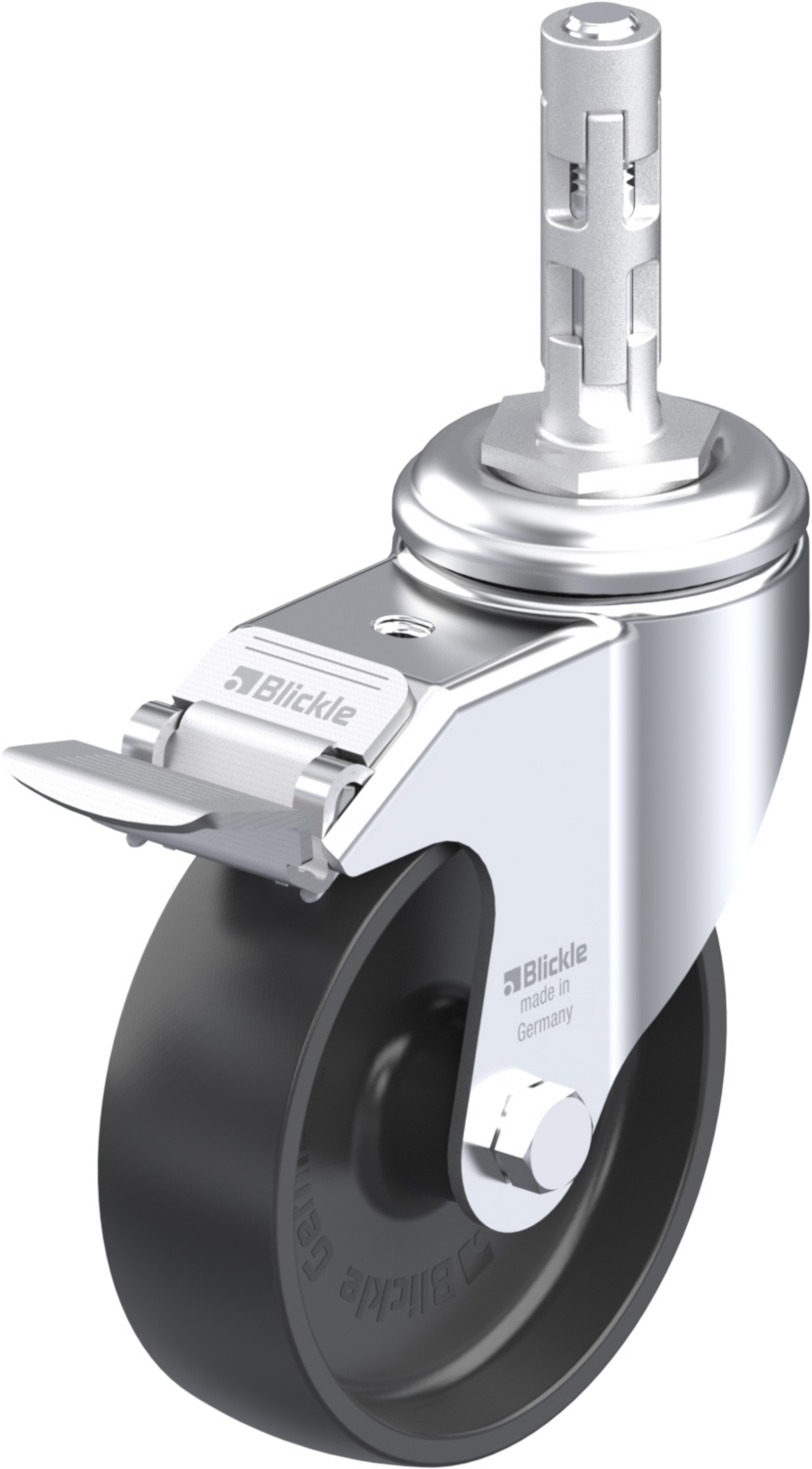 Roulette pivotante LKRA-POA à tige Moyeu lisse avec frein Stop-fix Blickle