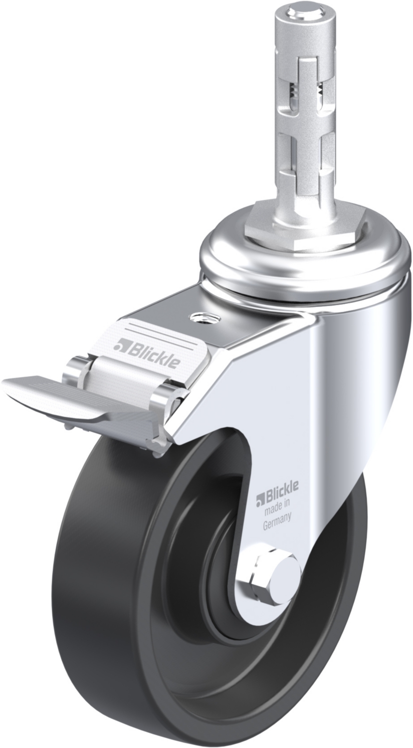 Roulette pivotante LKRA-POA à tige Roulement à billes avec frein Stop-fix Blickle