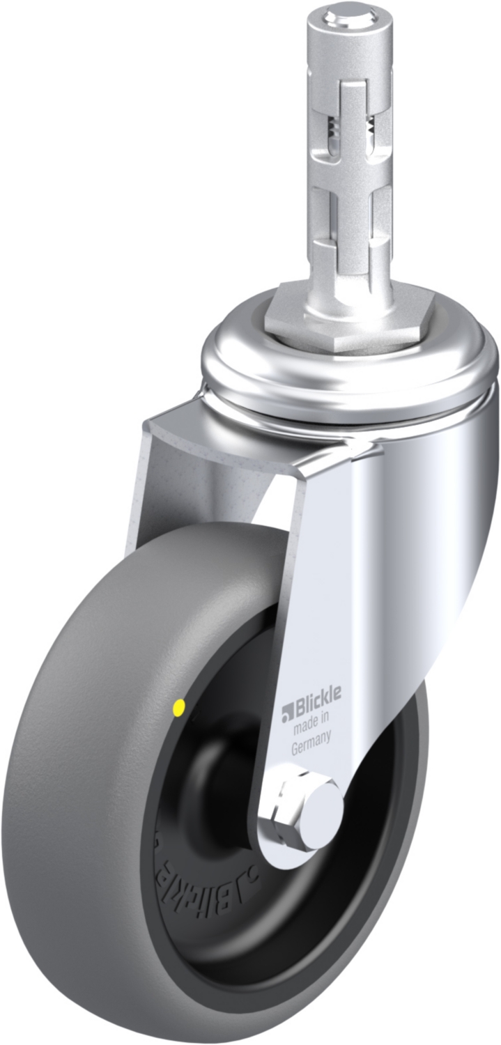 Roulette pivotante LKRA-TPA à tige Electro-conductrice Moyeu lisse sans frein Blickle