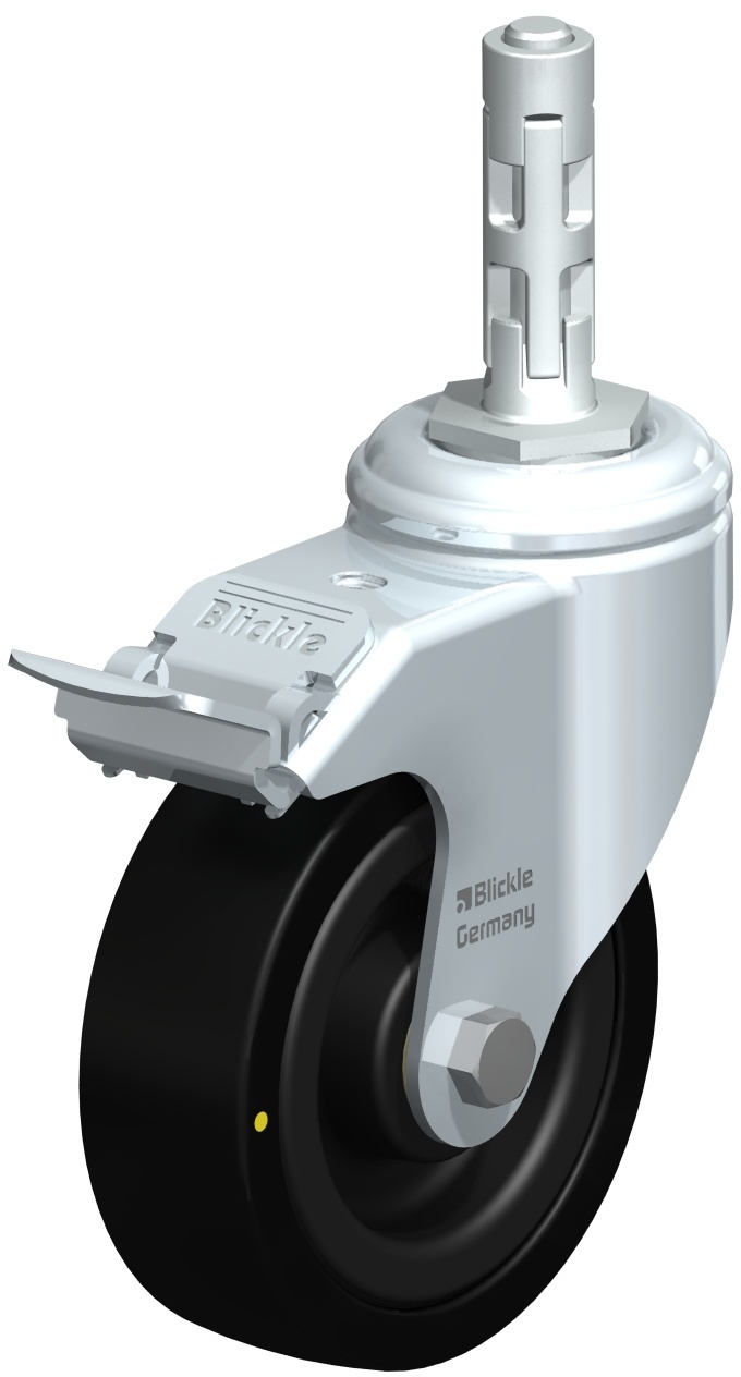 Roulette pivotante LKRA-VPA à tige Electro-conductrice à billes avec frein Stop-fix Blickle
