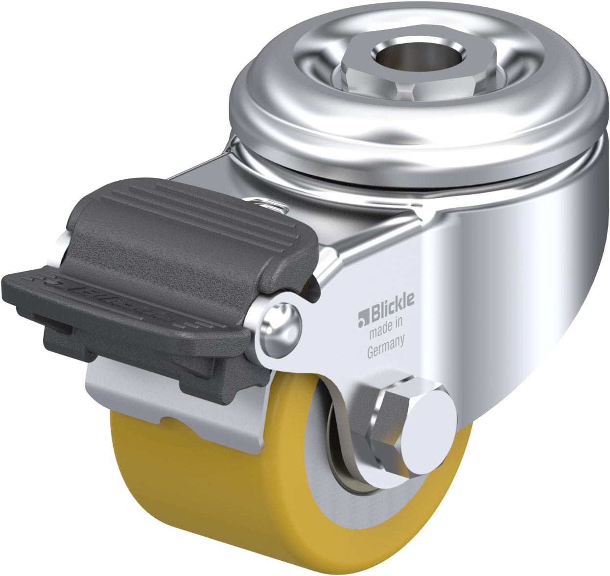 Roulette pivotante LKRA-VSTH à trou central Roulement à billes avec frein Radstop Blickle