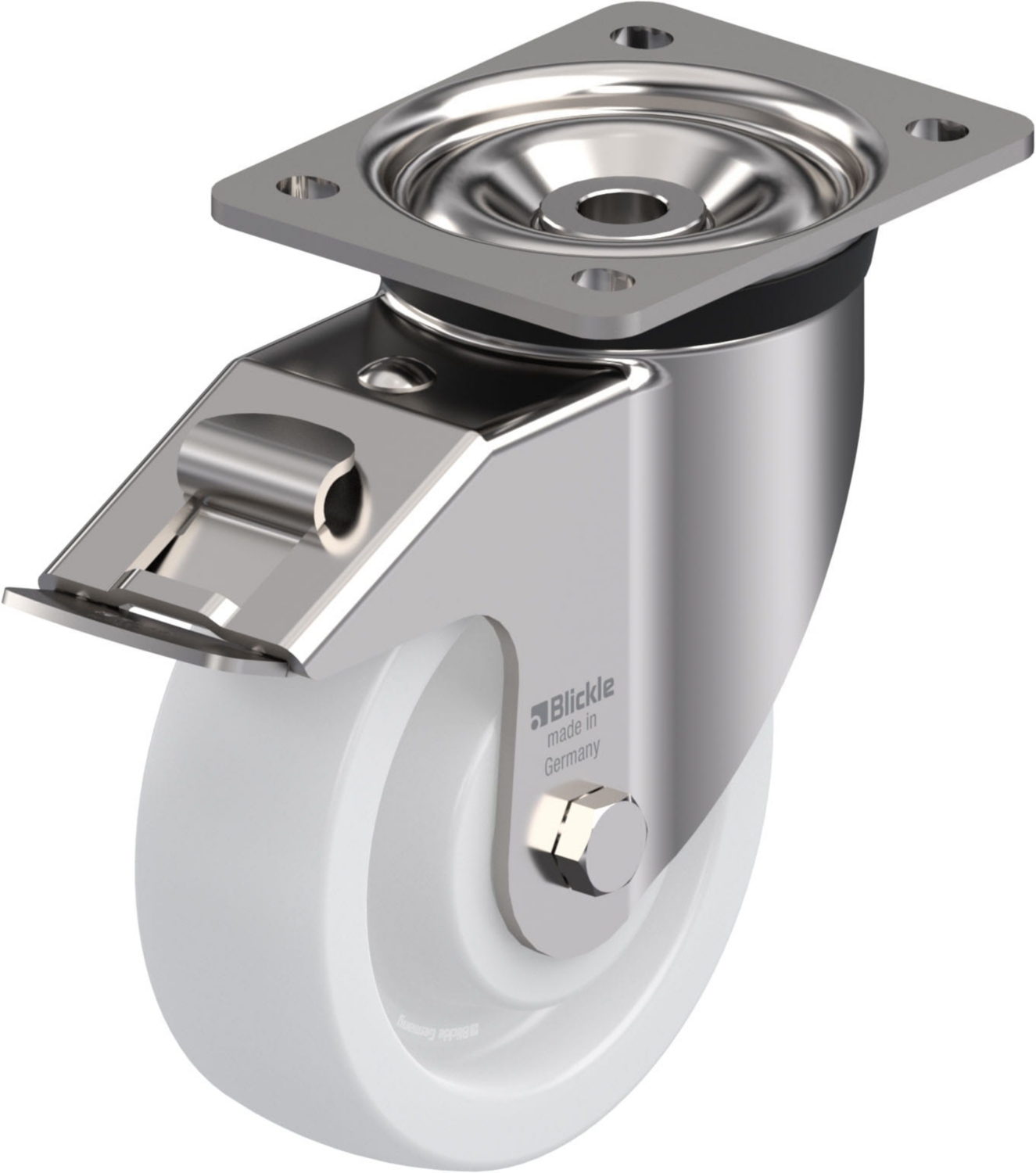 Roulette pivotante en polyamide avec monture en inox Ø 150 mm 800 kg Blickle