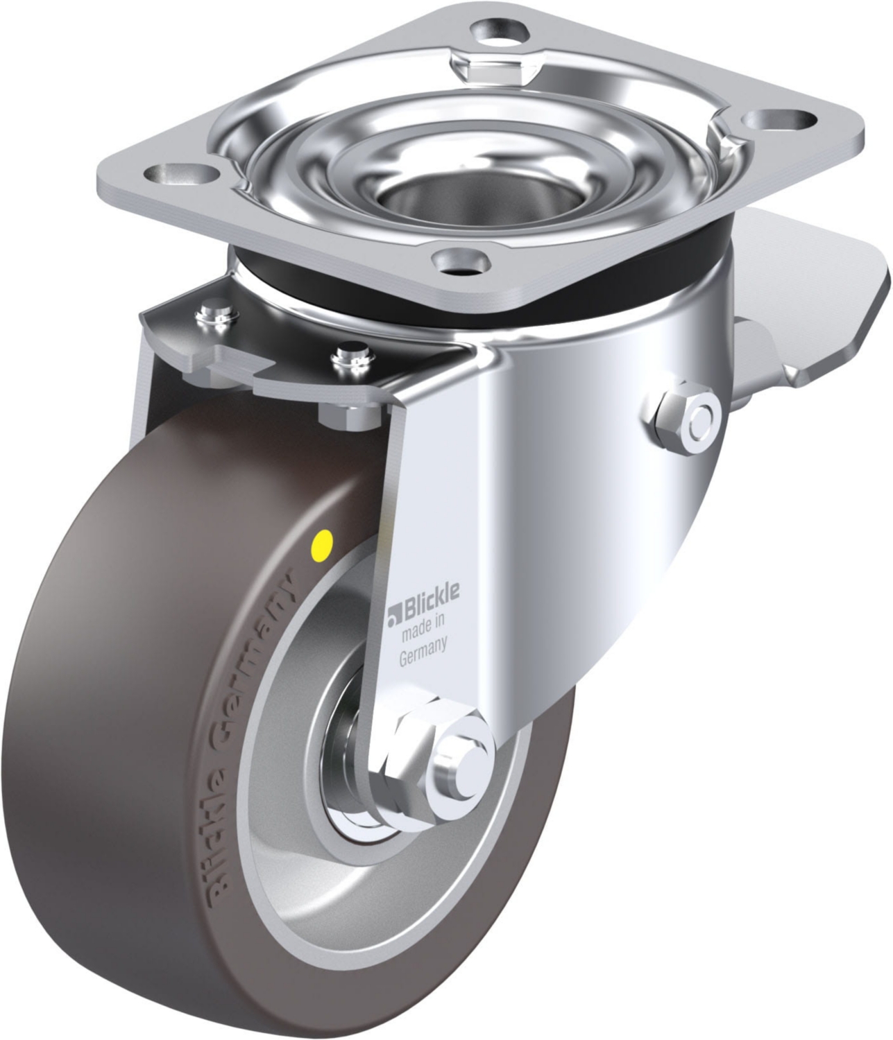 Roulette pivotante LK-ALST à platine Antistatique Roulement à billes avec frein Stop-top Blickle