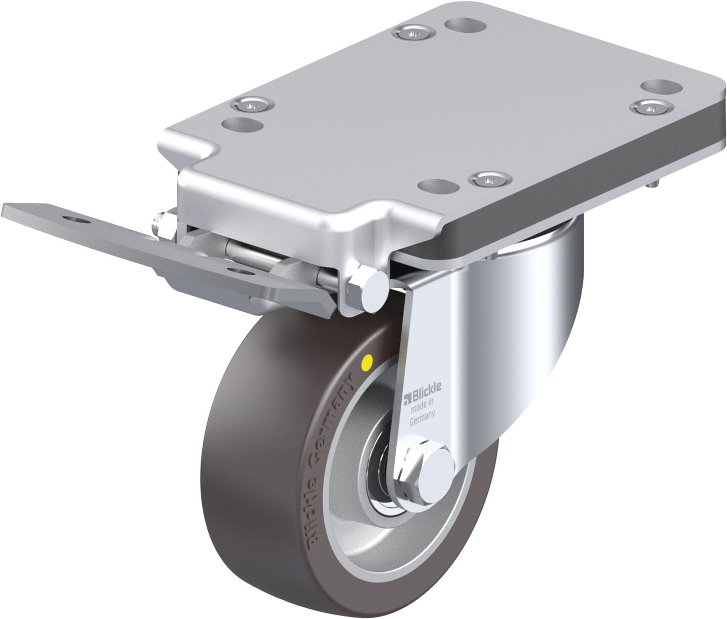 Roulette pivotante LK-ALST à platine Antistatique Roulement à billes avec frein Ideal-stop Blickle