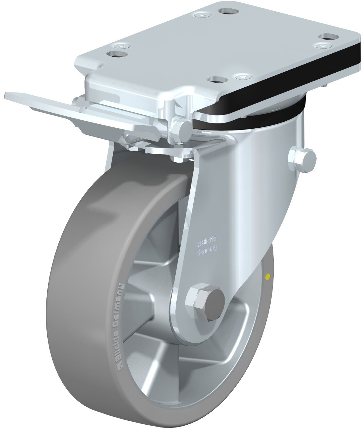 Roulette pivotante LK-ALTH à platine Antistatique Roulement à billes avec frein Ideal-stop Blickle