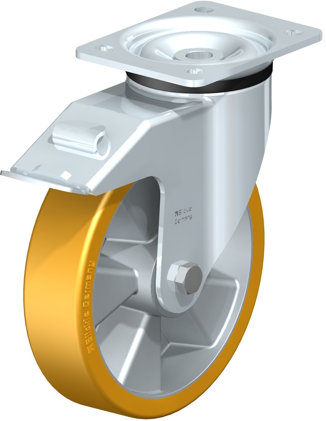 Roulette pivotante LK-ALTH à platine Roulement à billes avec frein Stop-fix Blickle