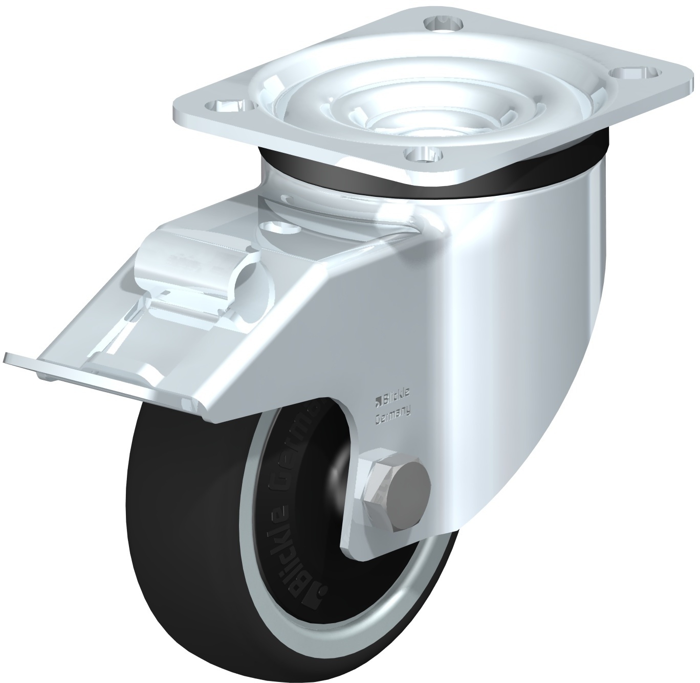  Roulette pivotante LK-PATH à platine Electro-conductrice à billes avec frein Stop-fix 