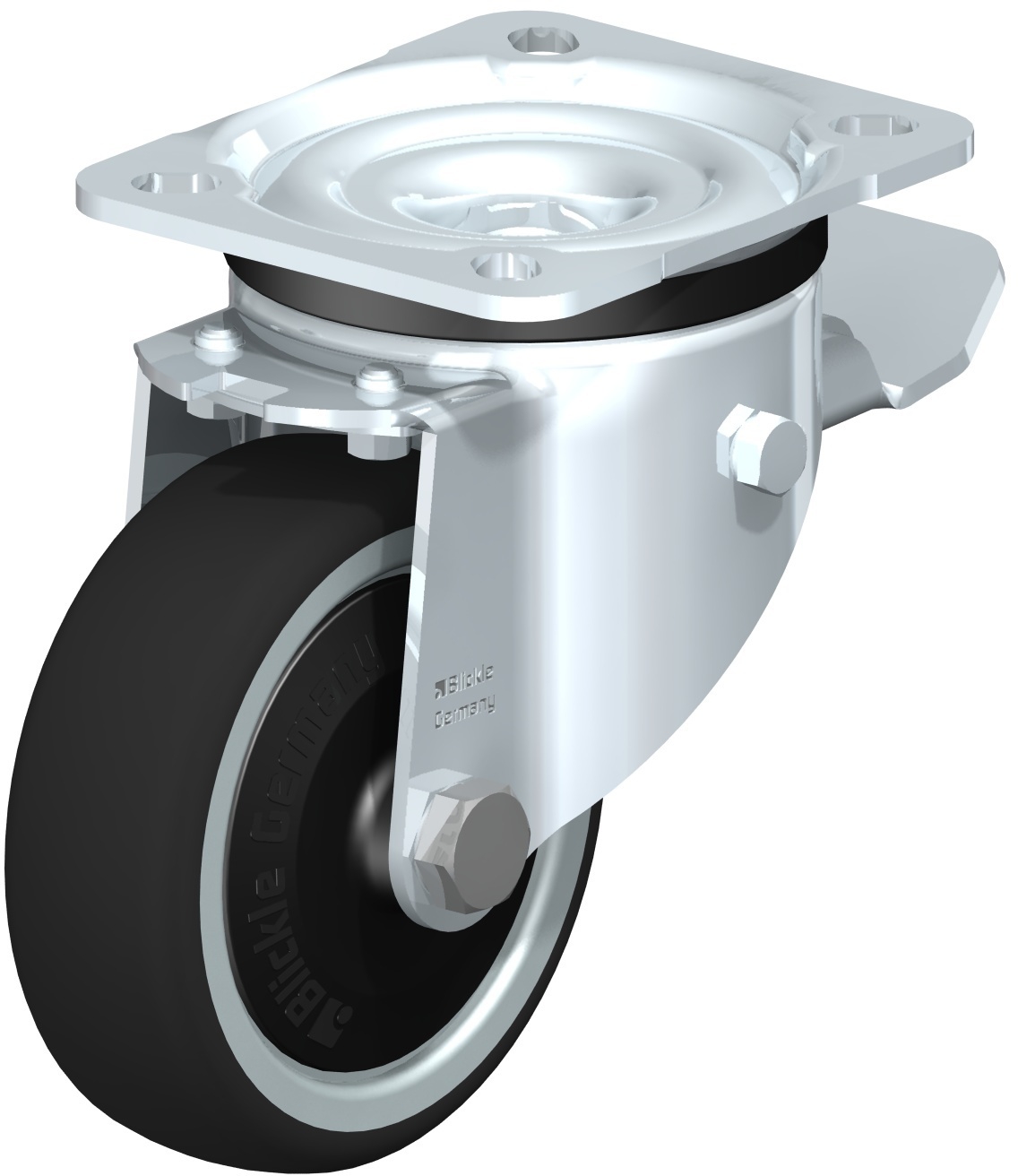 Roulette pivotante LK-PATH à platine Electro-conductrice à billes avec frein Stop-top Blickle