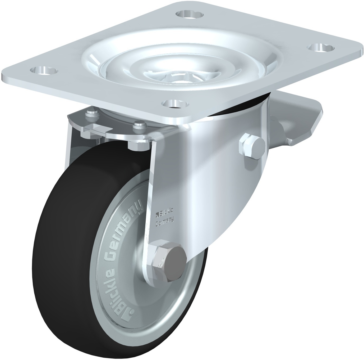 Roulette pivotante LK-PATH à platine Roulement à billes avec frein Stop-top Blickle