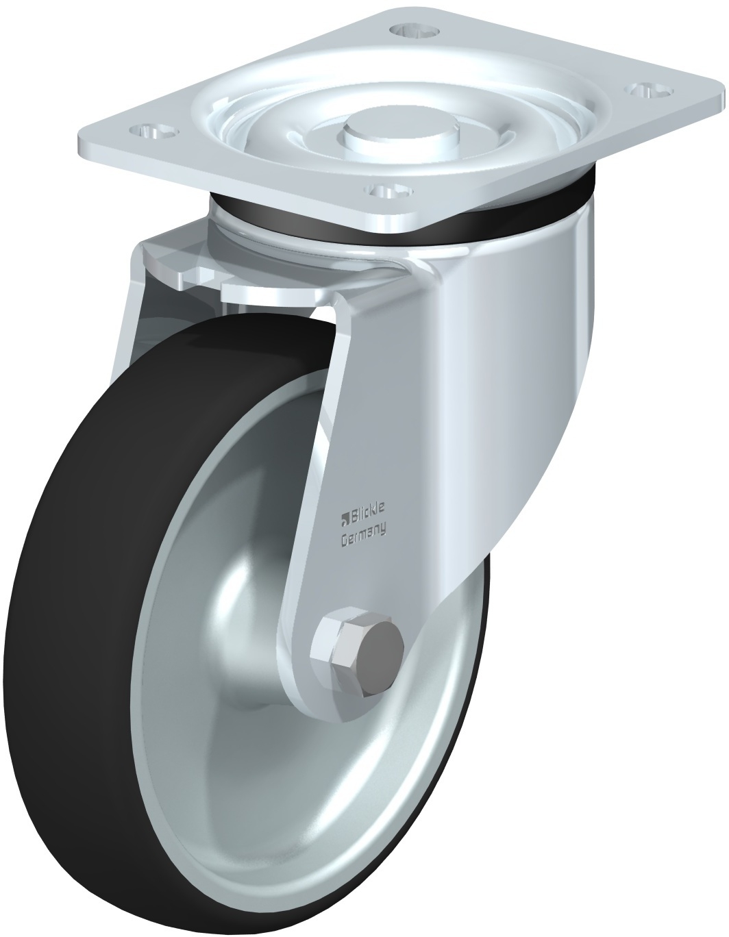  Roulette pivotante LK-PATH à platine Moyeu lisse sans frein 