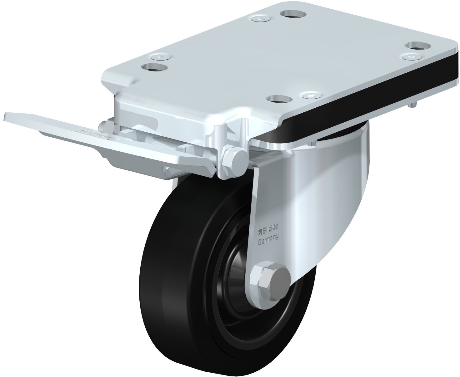 Roulette pivotante LK-POEV à platine Pare-fils étanche à billes avec frein Ideal-stop Blickle