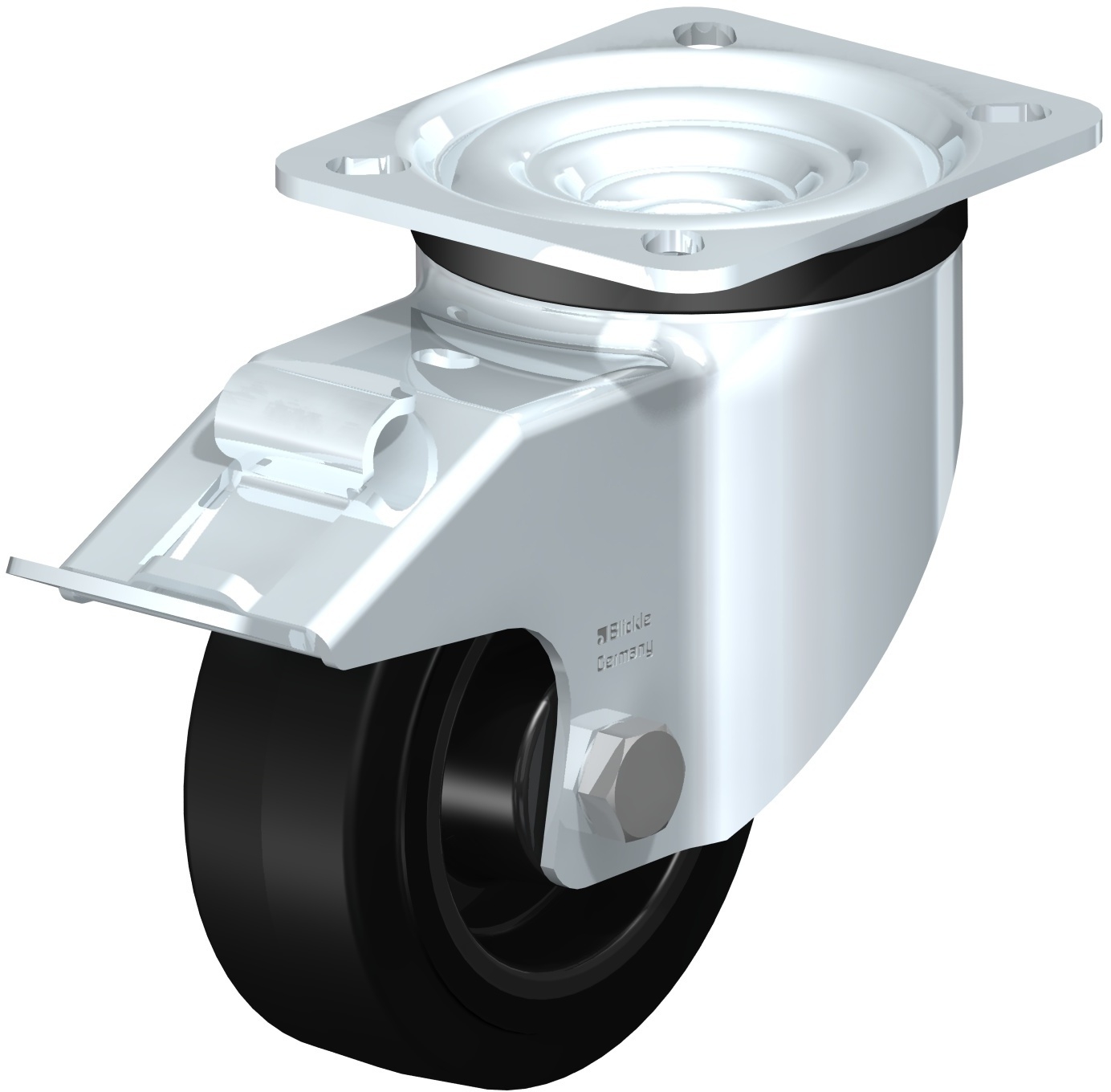 Roulette pivotante LK-POEV à platine à rouleaux avec frein Stop-fix Blickle