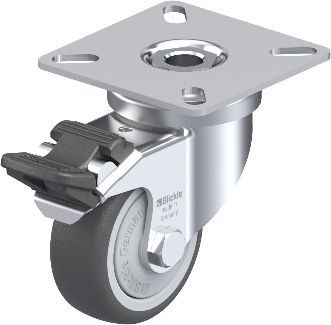 Roulette pivotante LPA-PATH à platine Roulement à billes Avec frein Stop-fix Blickle
