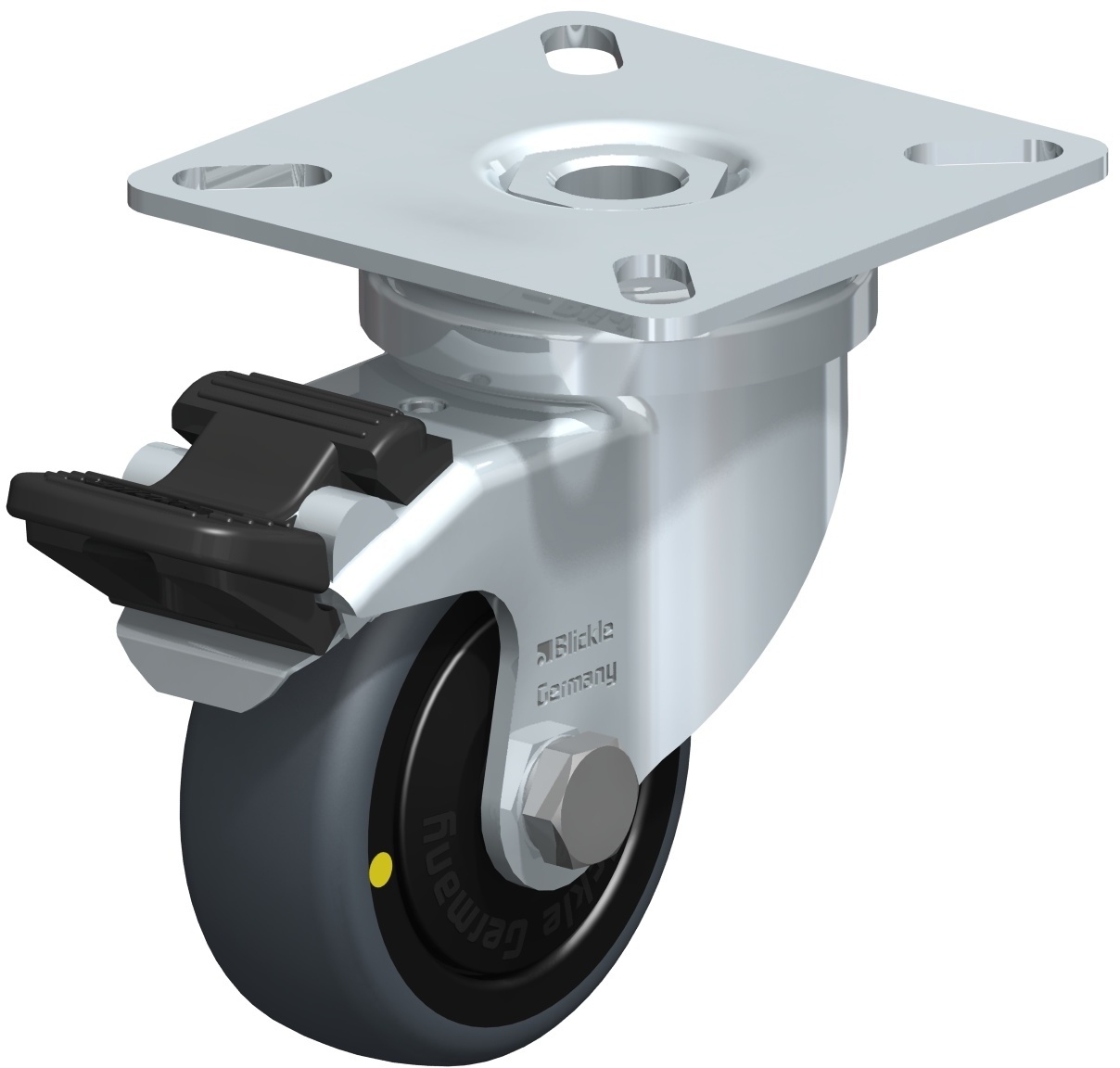 Roulette pivotante LPA-TPA à platine Electro-conductrice à billes avec frein Stop-fix Blickle