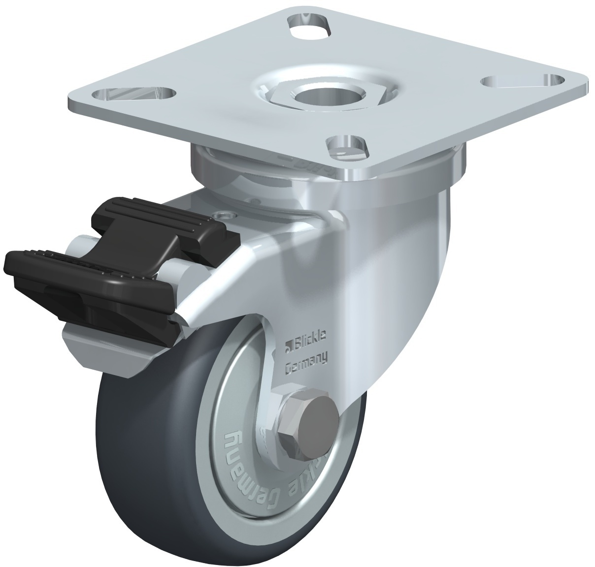 Roulette pivotante LPA-TPA à platine Roulement à billes avec frein Stop-fix Blickle