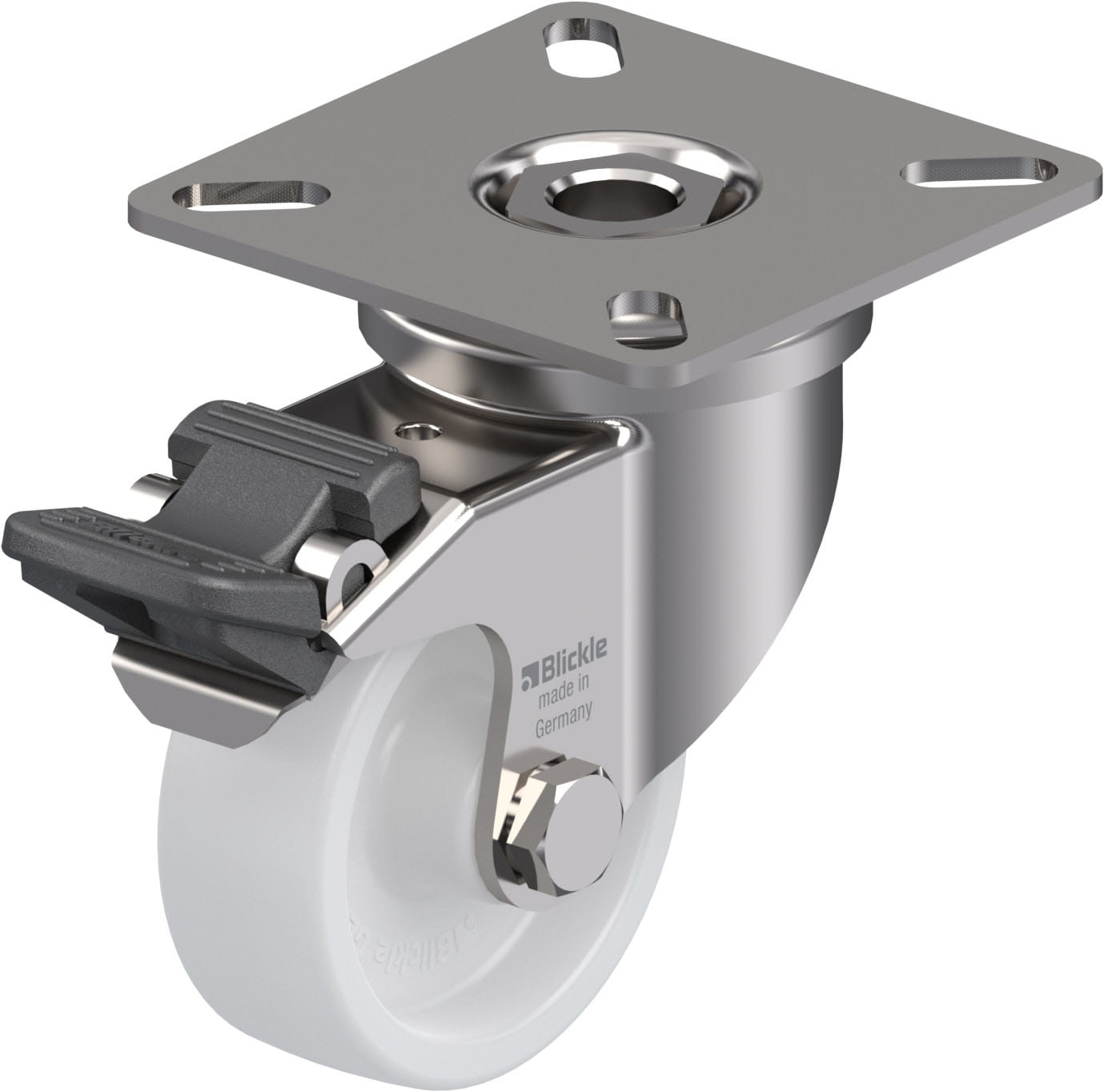 Roulette pivotante à blocage LPXA-PO moyeu lisse Ø 50 mm 75 kg Blickle