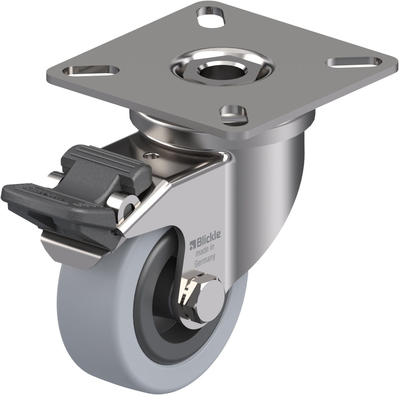 Roulette pivotante LPXA-VPA à platine lisse Avec frein Stop-fix Blickle