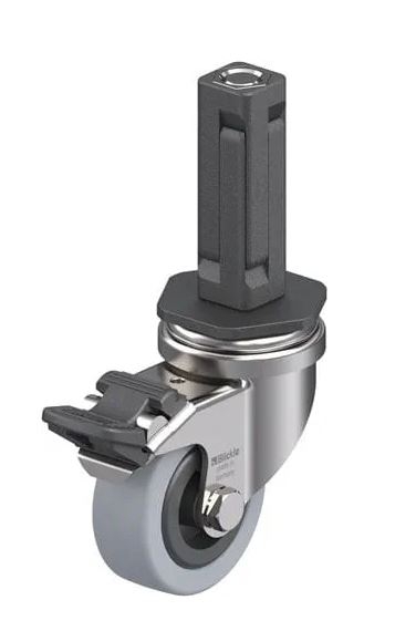 Roulette pivotante LRXA-VPA à trou central Moyeu lisse avec frein Stop-fix Blickle