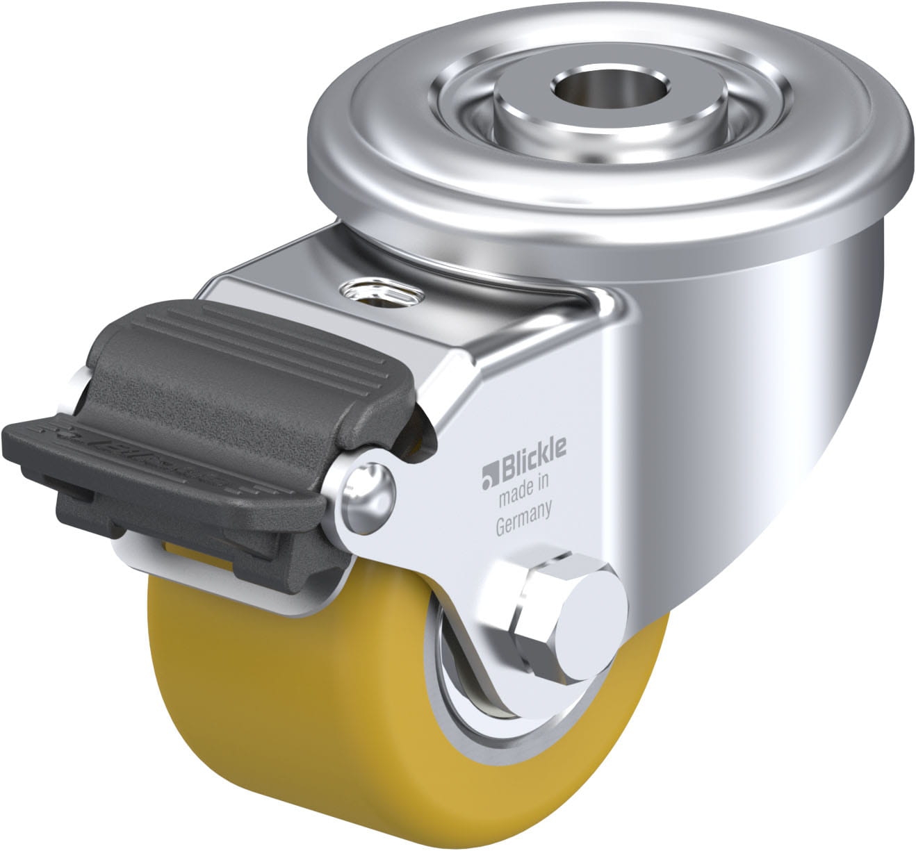 Roulette pivotante LR-VSTH à trou central Roulement à billes avec frein Radstop Blickle