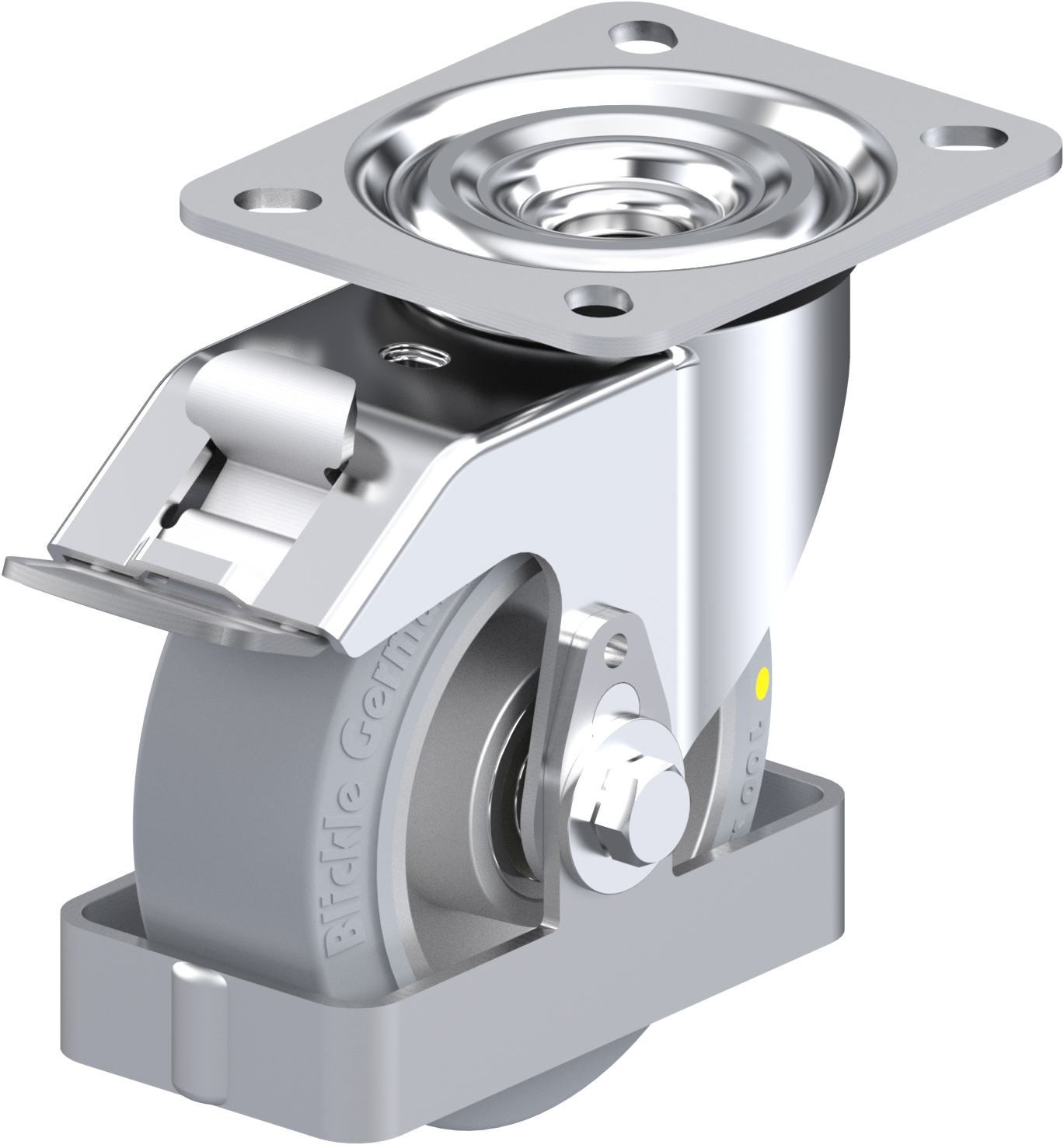  Roulette pivotante L-ALEV à platine Antistatique Roulement à billes avec frein Stop-fix 