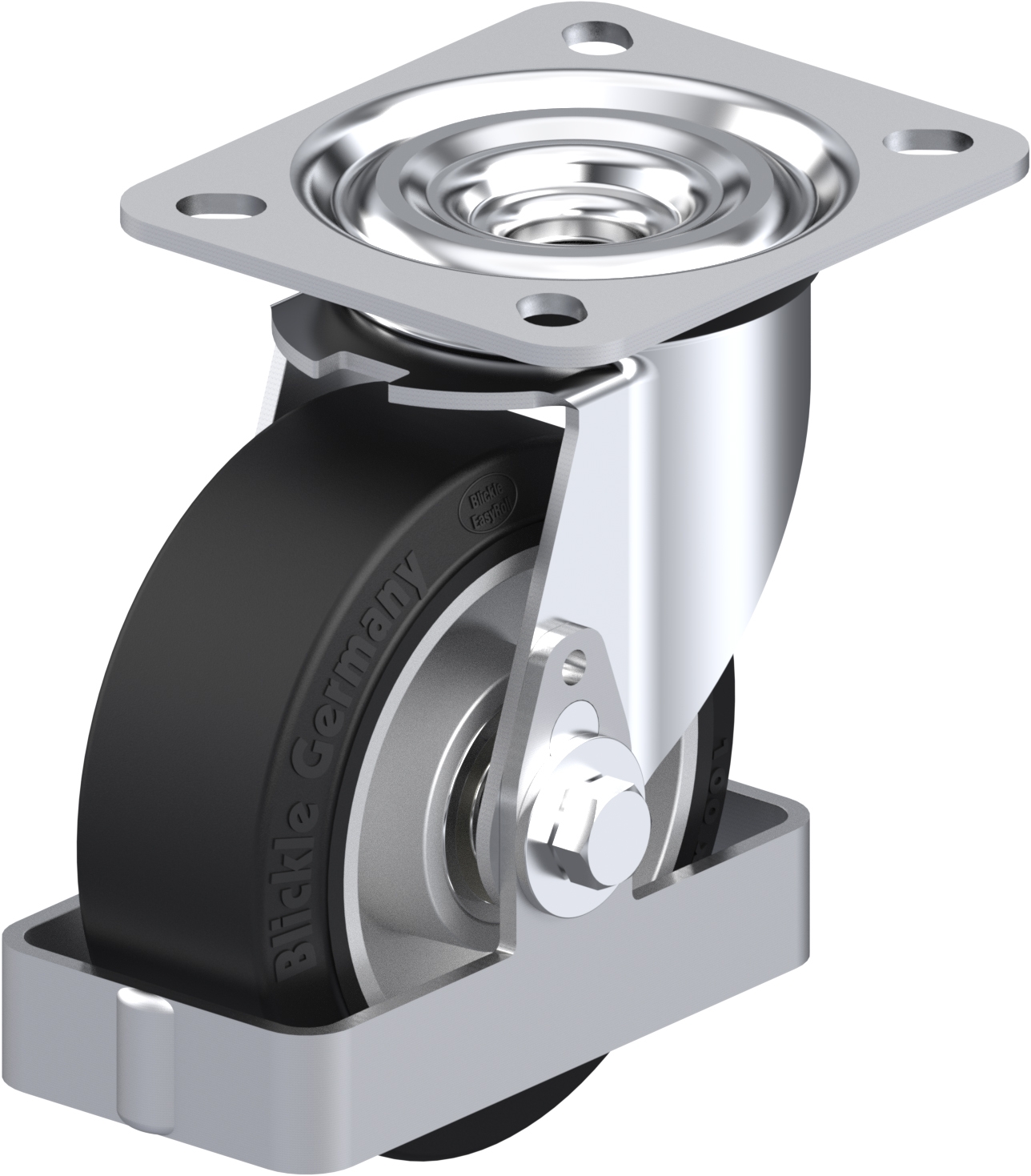  Roulette pivotante L-ALEV à platine Roulement à billes sans frein 