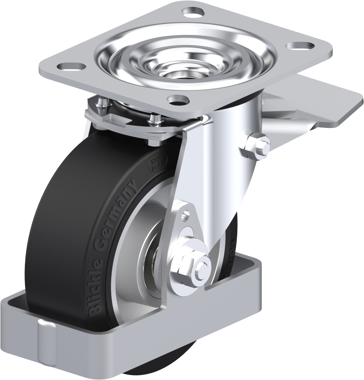 Roulette pivotante L-ALEV à platine à billes avec frein Stop-top Blickle