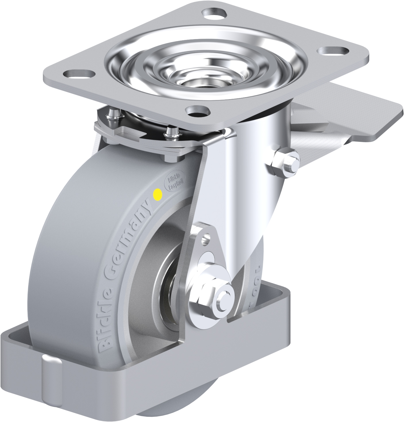 Roulette pivotante L-ALEV à platine Antistatique Roulement à billes avec frein Stop-top Blickle